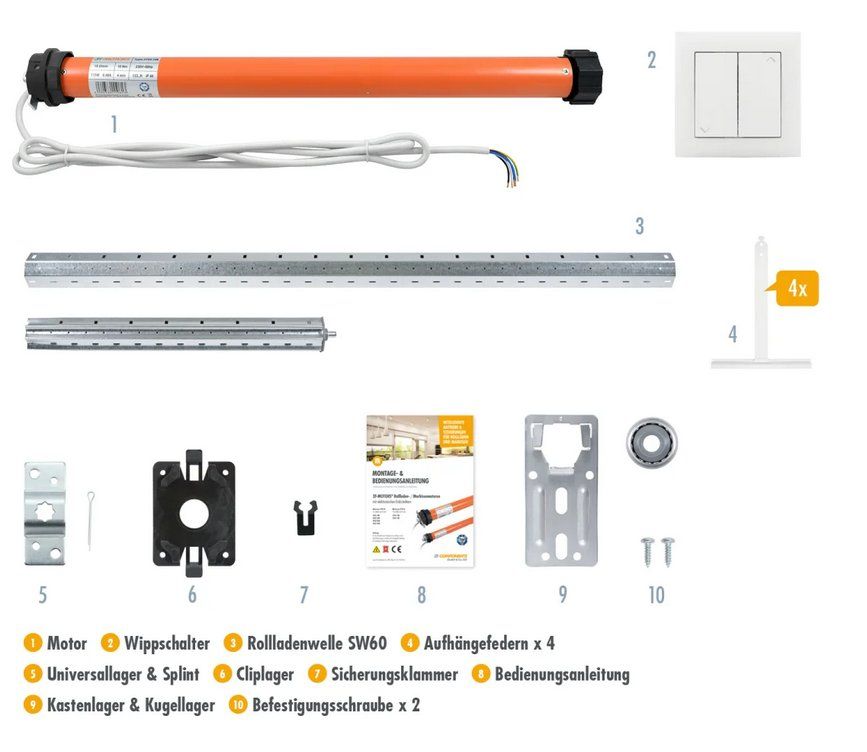 Elettrotecnica: Rollladenmotor 3T45-B Komplettset SW60 – Usato da Oberglatt ZH venduto da Thesiege