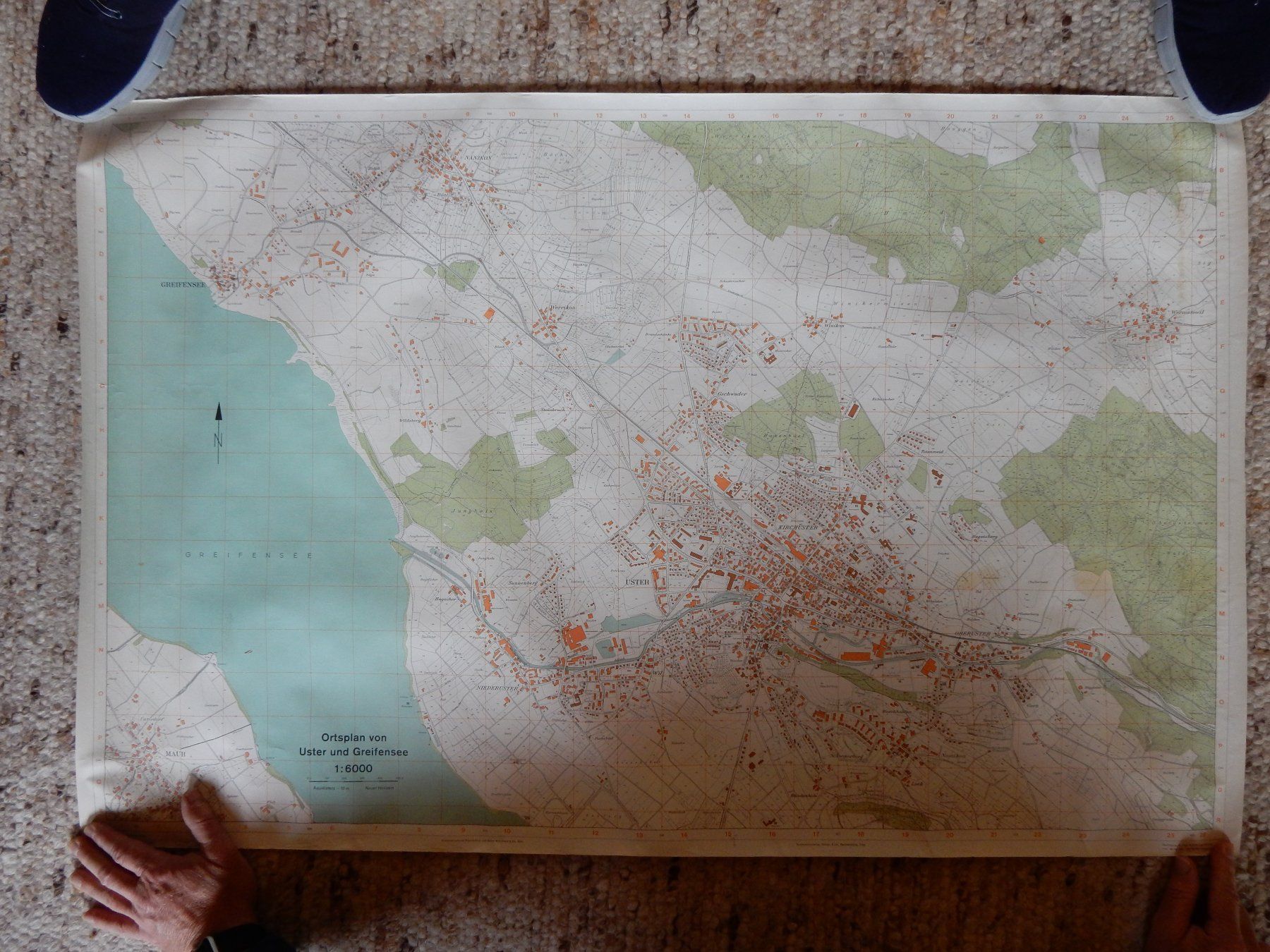 Cartine & Atlanti: antiker Originalplan Uster und Greifensee 1:6000 von 1967 – Usato da Jona venduto da simongarden