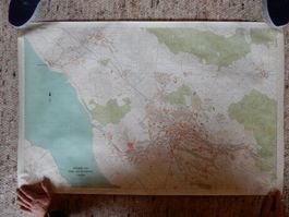 antiker Originalplan Uster und Greifensee 1:6000 von 1967