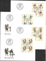 4 FDC Pro Patria 1990 Serie Viererblöcke ET 22.5.1990