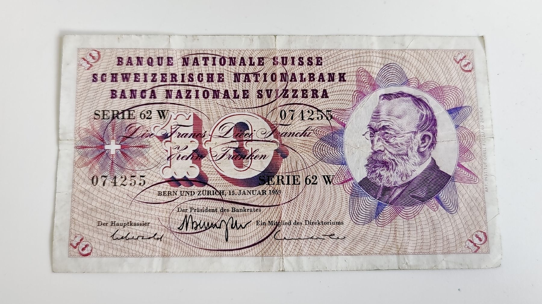 Banconote: 10 Schweizer Franken 1969 (W1) – Usato da Aarau venduto da bro_9zsg