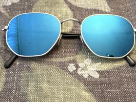 Sunglasses WILSON blue lenses handmade in Italy 52 20 145