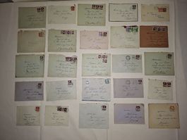 Lot von 25 historischen Umschlägen aus den 1930er Jahren – P