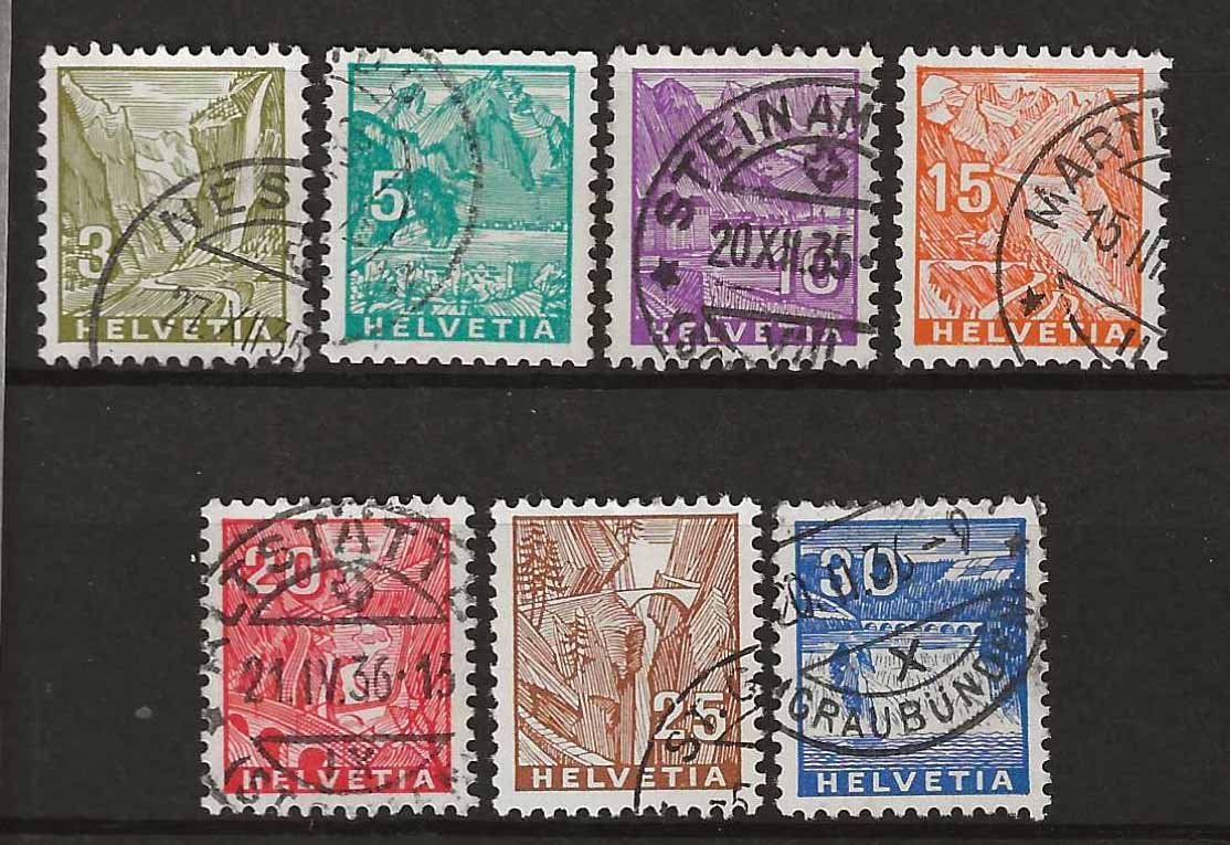 Alle Briefmarken: CH194 - Paysages 1934 obl. – Gebraucht aus Trélex von Phil_Albert