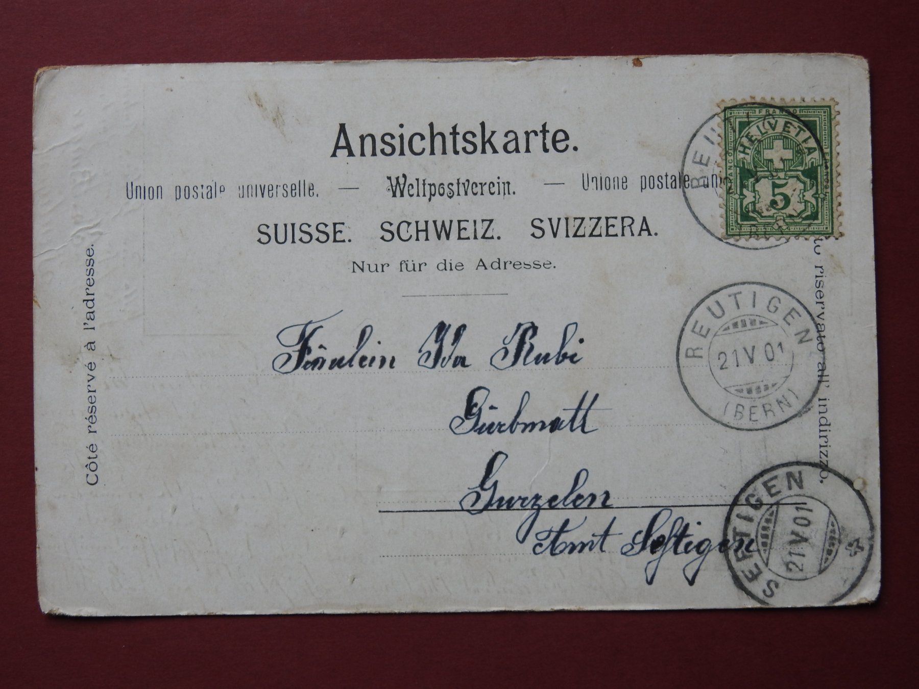 Cartoline postali: AK Gruss aus Reutigen BE – Usato da Rain venduto da 999-800-K 1