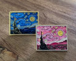 2x Pin Gemälde Van Gogh