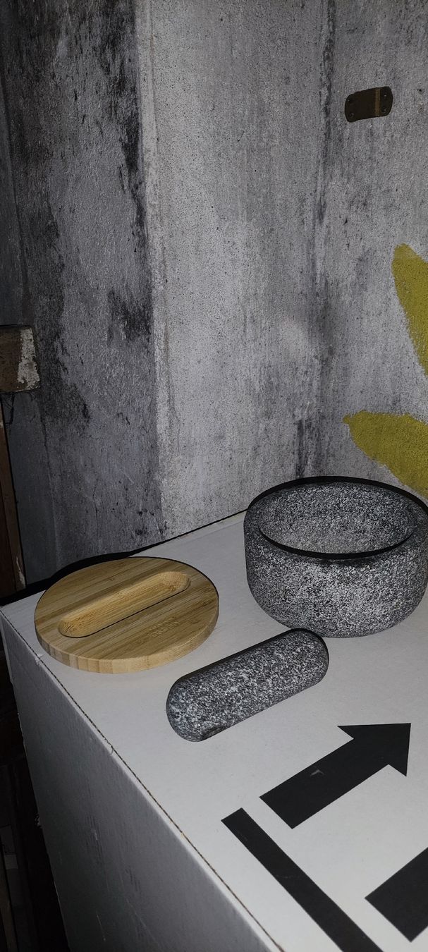 Altro per cucinare: Steinmörser und Stößel Bambusdeckel-Set – Nuovo (secondo la descrizione) da Winterthur venduto da Ajcps 1