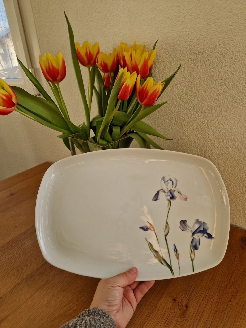 Piatti di portata: Servierplatte /Kuchenplatte /Teller gross,eckig,Blumen – Usato da Siblingen venduto da Vany_McDougall 3