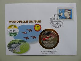2018 Numisbrief "Flugtage Fricktal" 50 J. Patrouille Suisse