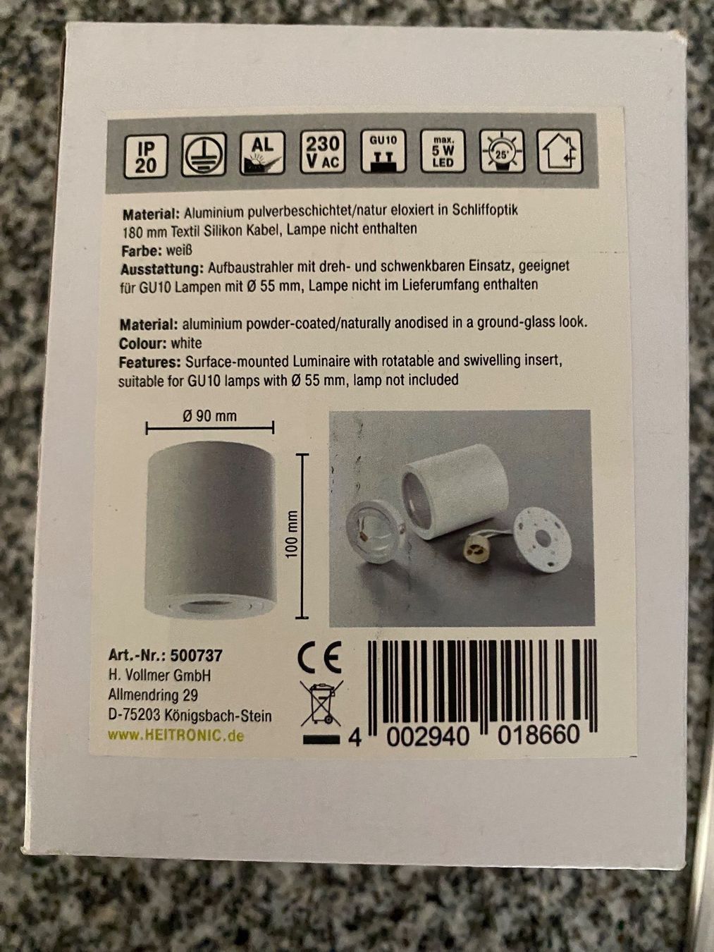 Lustres & lampes de plafonds: Spot / Aufbaustrahler weiss – D'occasion à Balzers par Gigga7 1