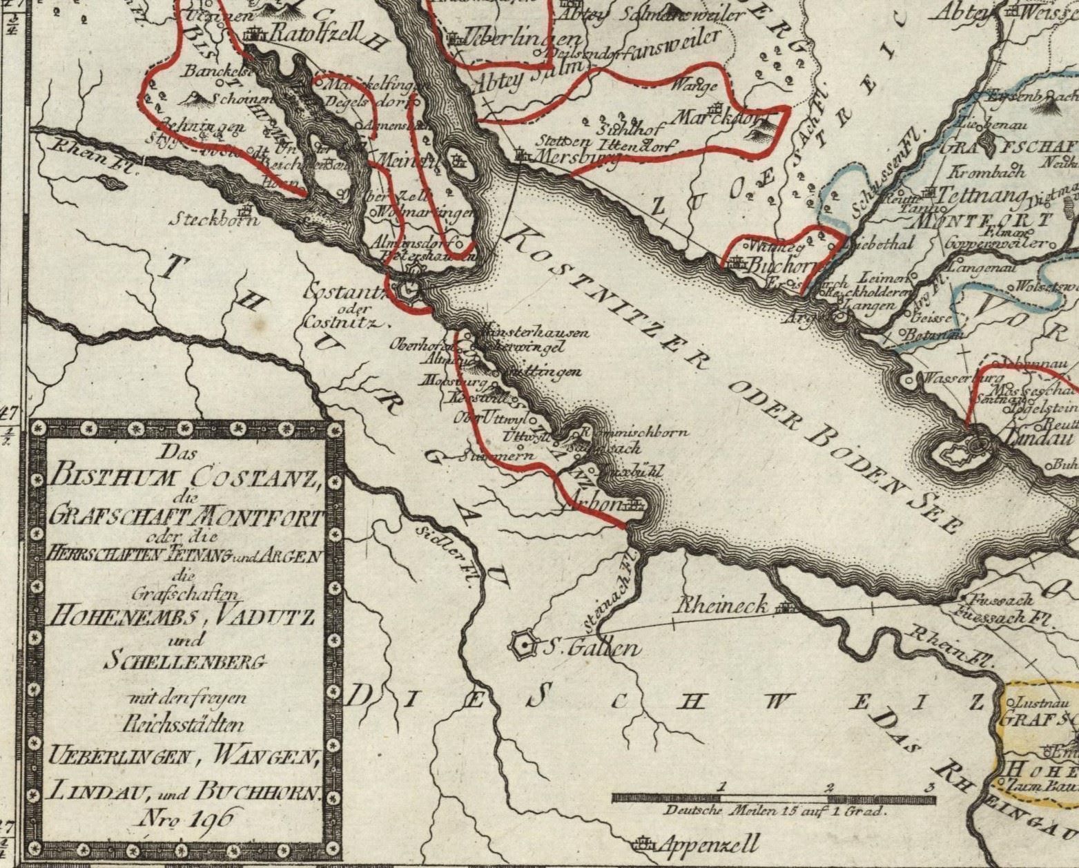 Cartine & Atlanti: Bodensee Liechtenstein  Reilly 1790 – Usato da Rafz venduto da Helvet32 1