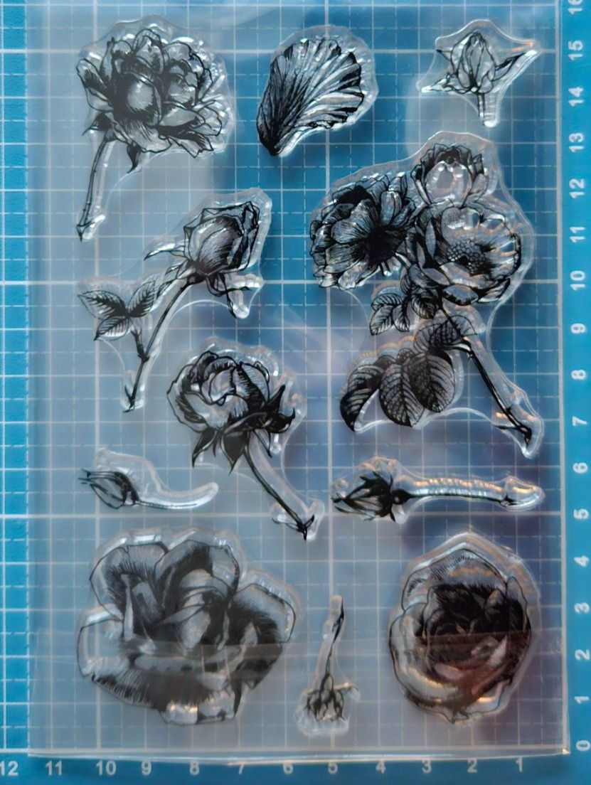 Timbri: Silikonstempel Nr.642, Blumen, Rosen – Nuovo e nell'imballaggio originale da Gretzenbach venduto da Fliegepilz56 1