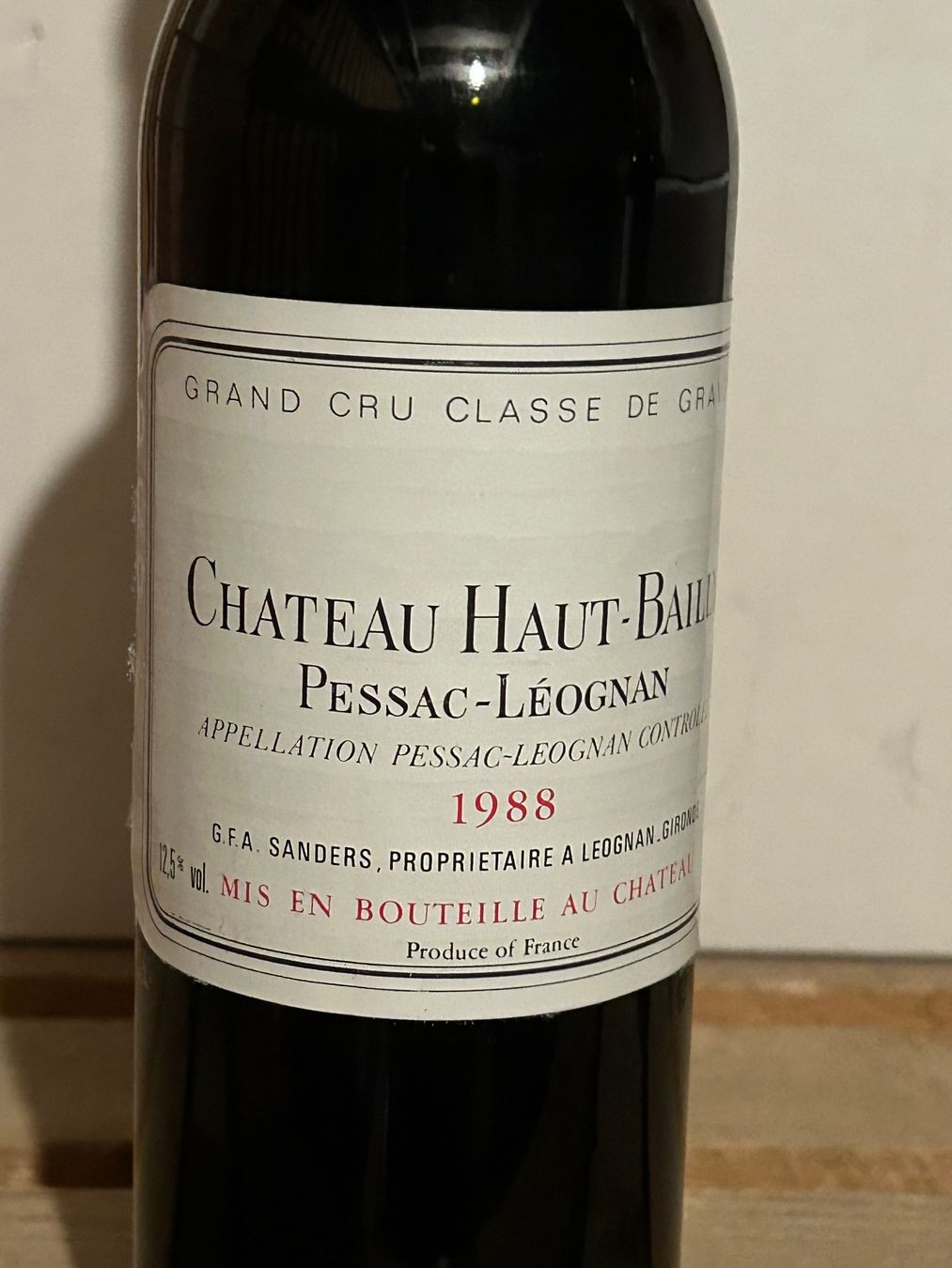 Vino: CHÂTEAU HAUT-BAILLY 1988 Pessac-Léognan – Nuovo (secondo la descrizione) da Roche VD venduto da avediscipule 1