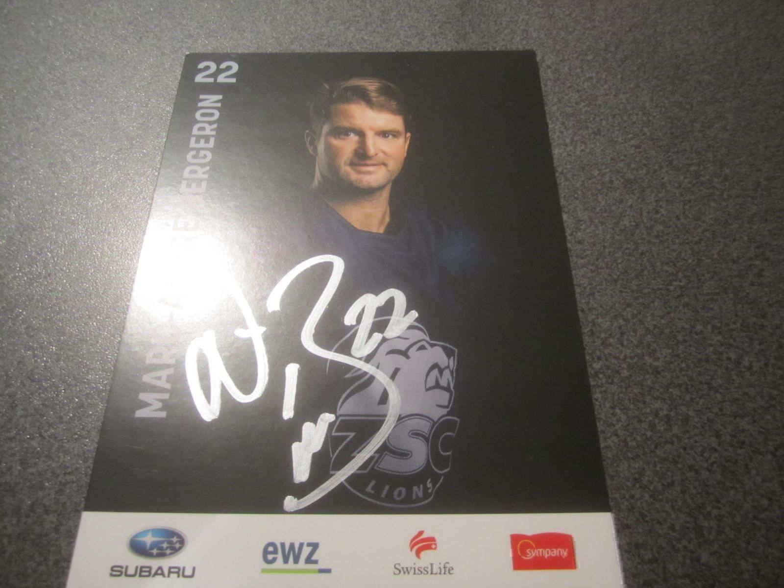 Autographes: ZSC Autogrammkarte 22  M. Bergeron 2015 – D'occasion à Zürich par Motzkuh