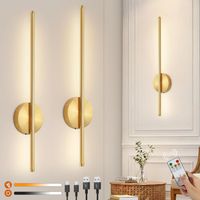 2 Stück LED Wandleuchte Innen Gold Dimmbare Wandlampe 3