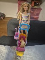 Barbie doll with puppy stroller and accessories 