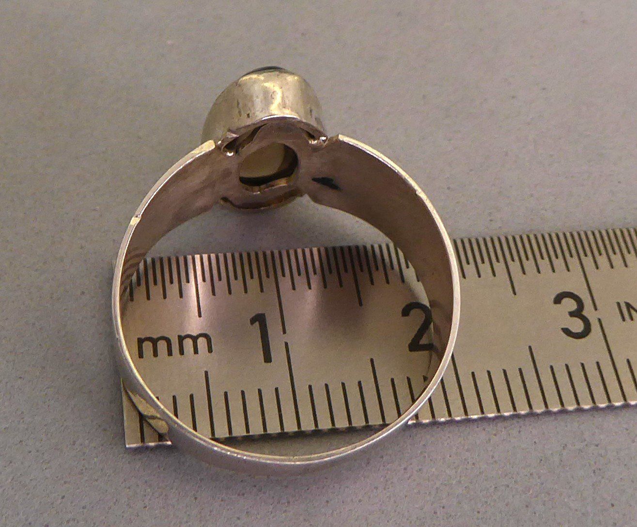 Anelli: Ring 800 Silber mit Quarz Stein um 1965 – Usato da Muri AG venduto da Lineli2020 3