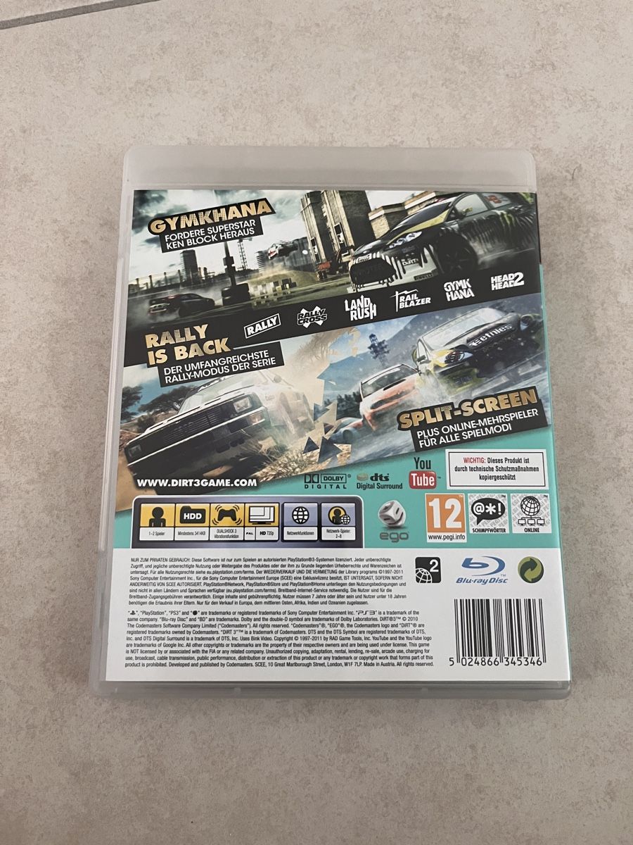 Sony Jeux: Dirt 3 PS3 – D'occasion à Suhr par SchnapperCH 1