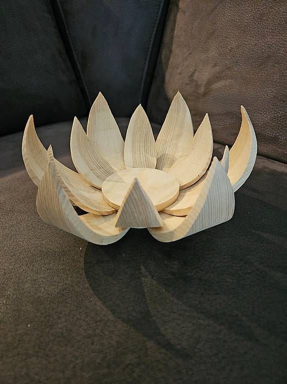 Portacandele: Holz Windlicht Lotus Kerzenhalter Deko – Nuovo (secondo la descrizione) da Brunnen venduto da kent03 3