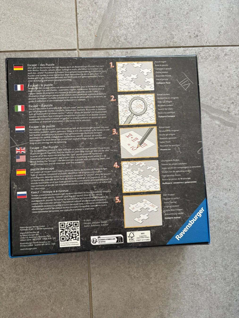 Ravensburger Puzzle: Jeu Puzzle Escape Game 759 pièces neuf – Nuovo (secondo la descrizione) da Salvenach venduto da gwenwywar 1
