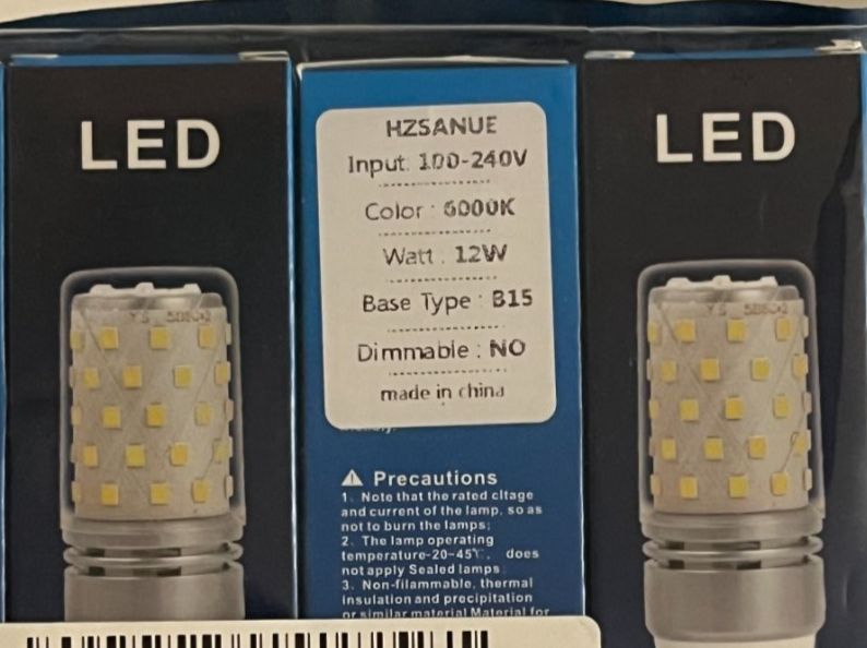 Lampen: LED Corn Bulbs, B15 Bayonet Cap, 12W, 1450Lm – Neu und originalverpackt aus St. Josefen von StartVer- 1