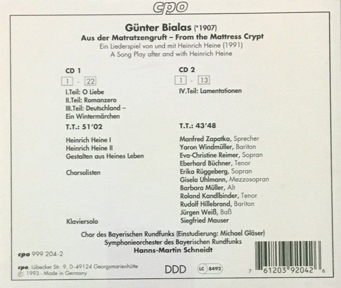 CD: Günter Bialas - Aus der Matratzengruft – Usato da Grüningen venduto da azulblanco 1