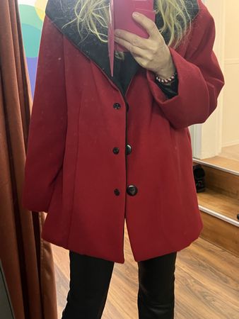 Rote Wolljacke Gr.XL Schneidersrbeit neu