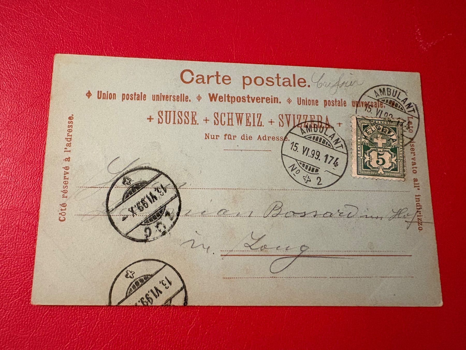 Cartoline postali: 1899 / Souvenir de Neuchâtel / Ambulant – Usato da St-Légier-La Chiésaz venduto da Theo005 1