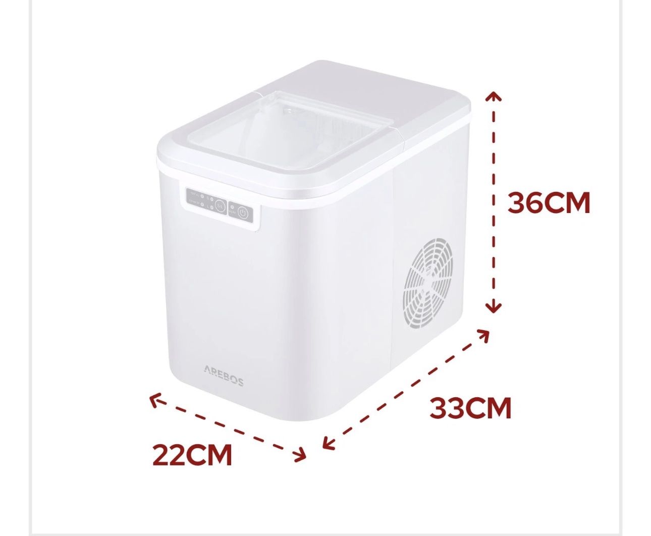 Elettrodomestici da cucina: AREBOS Eiswürfelmaschine 2,2L Icemaker Eiswürfelbereiter Eis – Nuovo e nell'imballaggio originale da Amriswil venduto da JaJa-Express 7