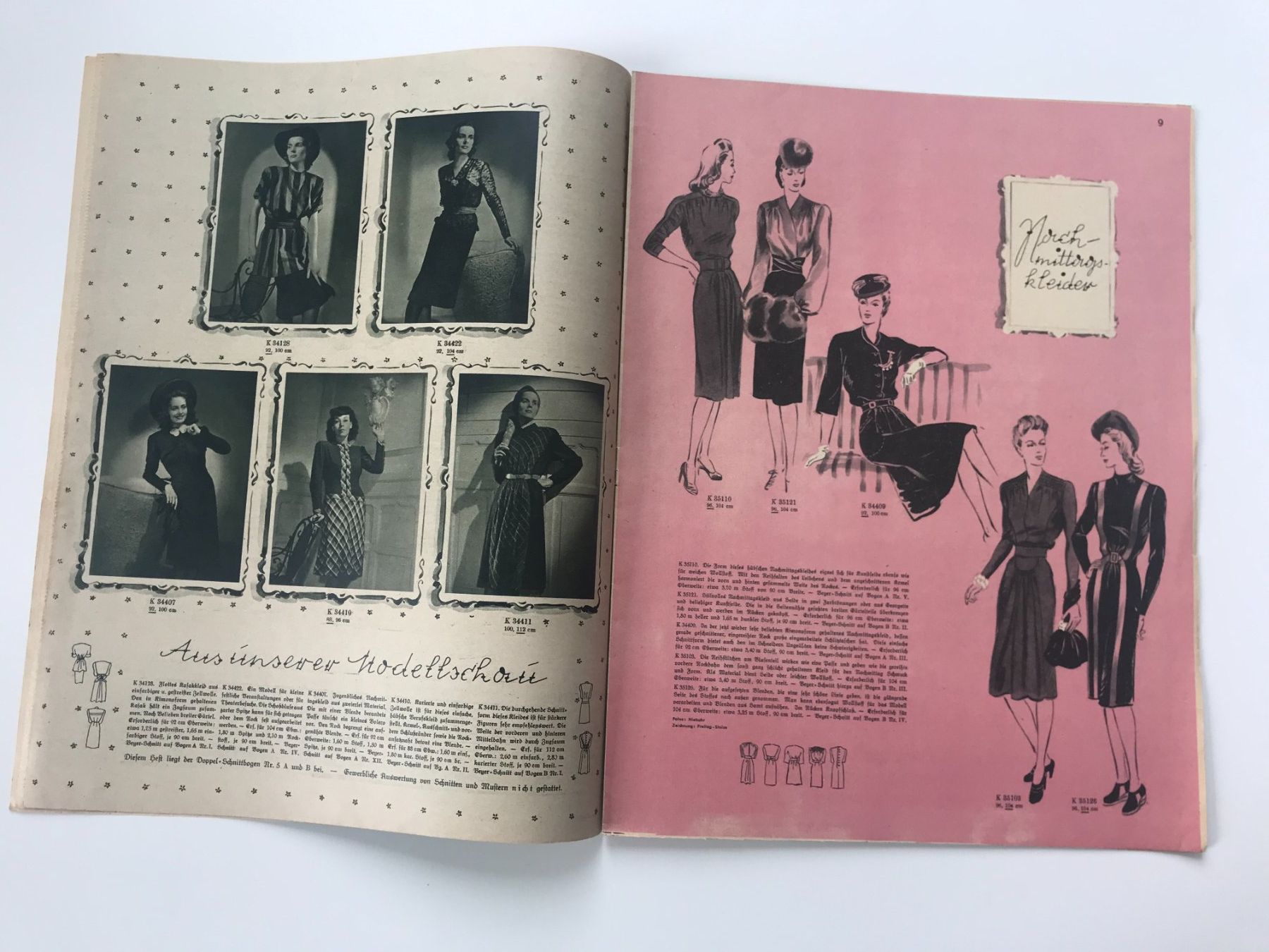 Cartamodelli: Deutsche Moden-Zeitung Beyer Leipzig Schnittmusterbogen 1942 – Usato da Brüttisellen venduto da Buxus 2