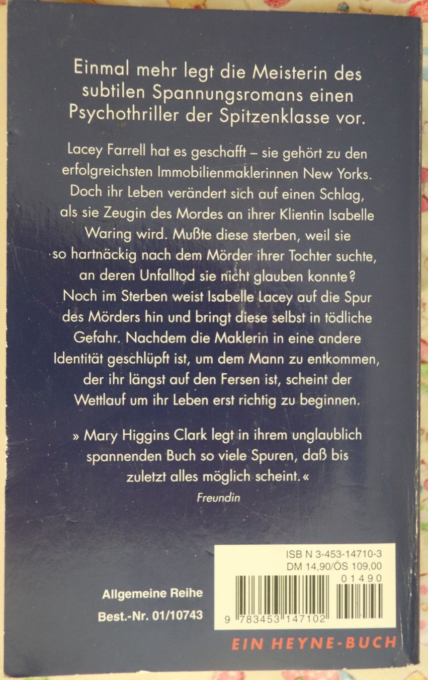 Bücher: Mary Higgins Clark - Sieh dich nicht um – Gebraucht aus Glattfelden von Vrenely 1