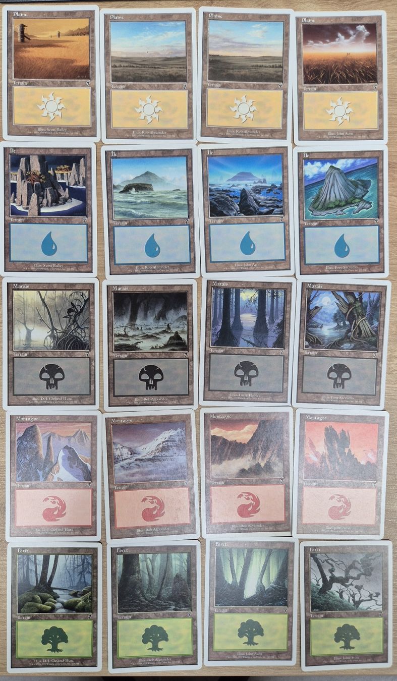 Magic The Gathering Carte collezionabili: MTG Magic The Gathering: 7th Edition Land Set FR – Usato da Küsnacht ZH venduto da Canada-2012