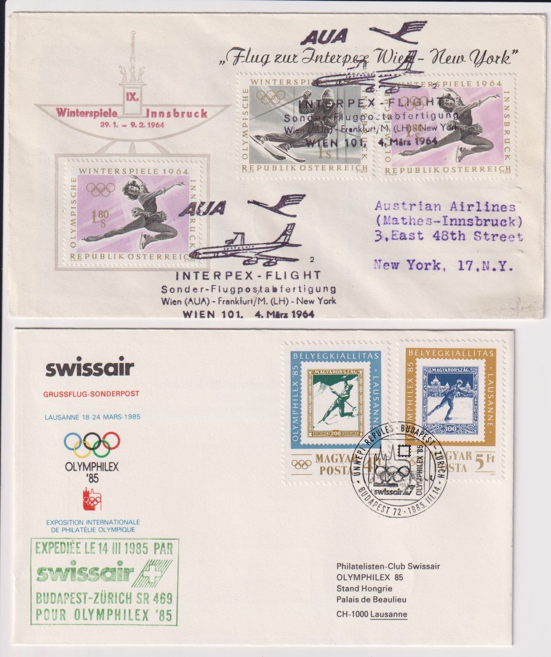Tous les timbres: 2 Flugpost an Olympische Spiele – D'occasion à Bellach par qsearch