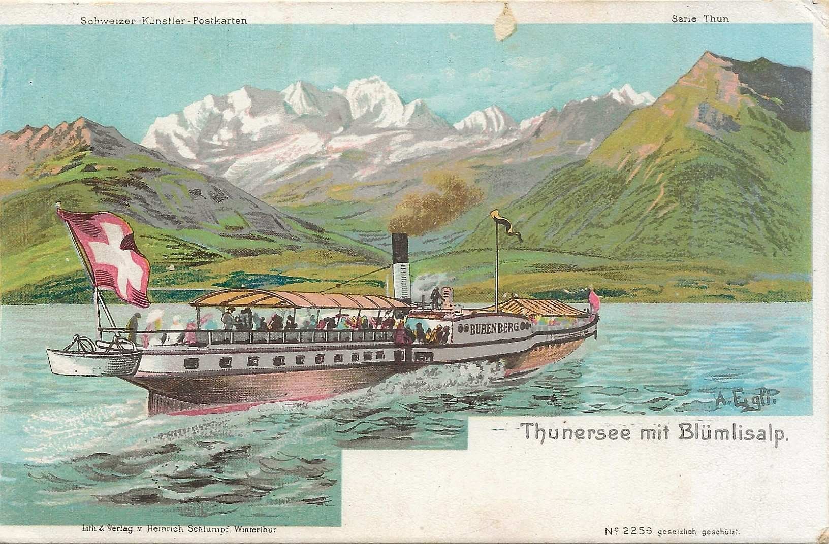 Cartoline postali: Thunersee mit Blümlisalp BE Dampfschiff Bubenberg Litho 1912 – Nuovo (secondo la descrizione) da Ennetmoos venduto da Ambuman