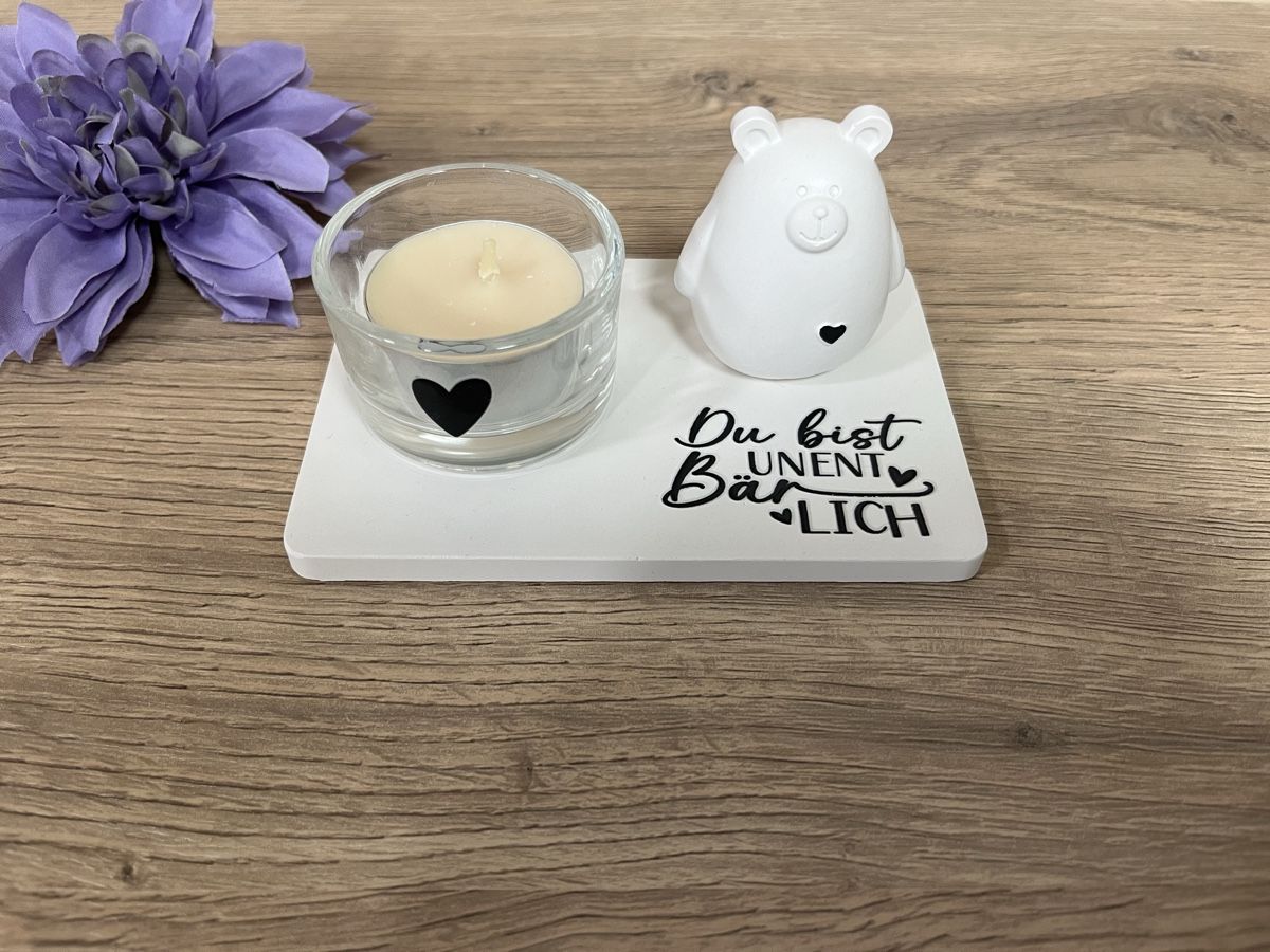 Tutte le decorazioni: Deko Teelichthalter mit Bärli - Geschenkidee, handgemacht – Nuovo (secondo la descrizione) da Frick venduto da van_2dhd
