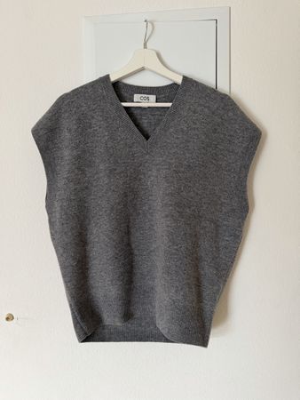 COS Pullunder grau Wolle XS