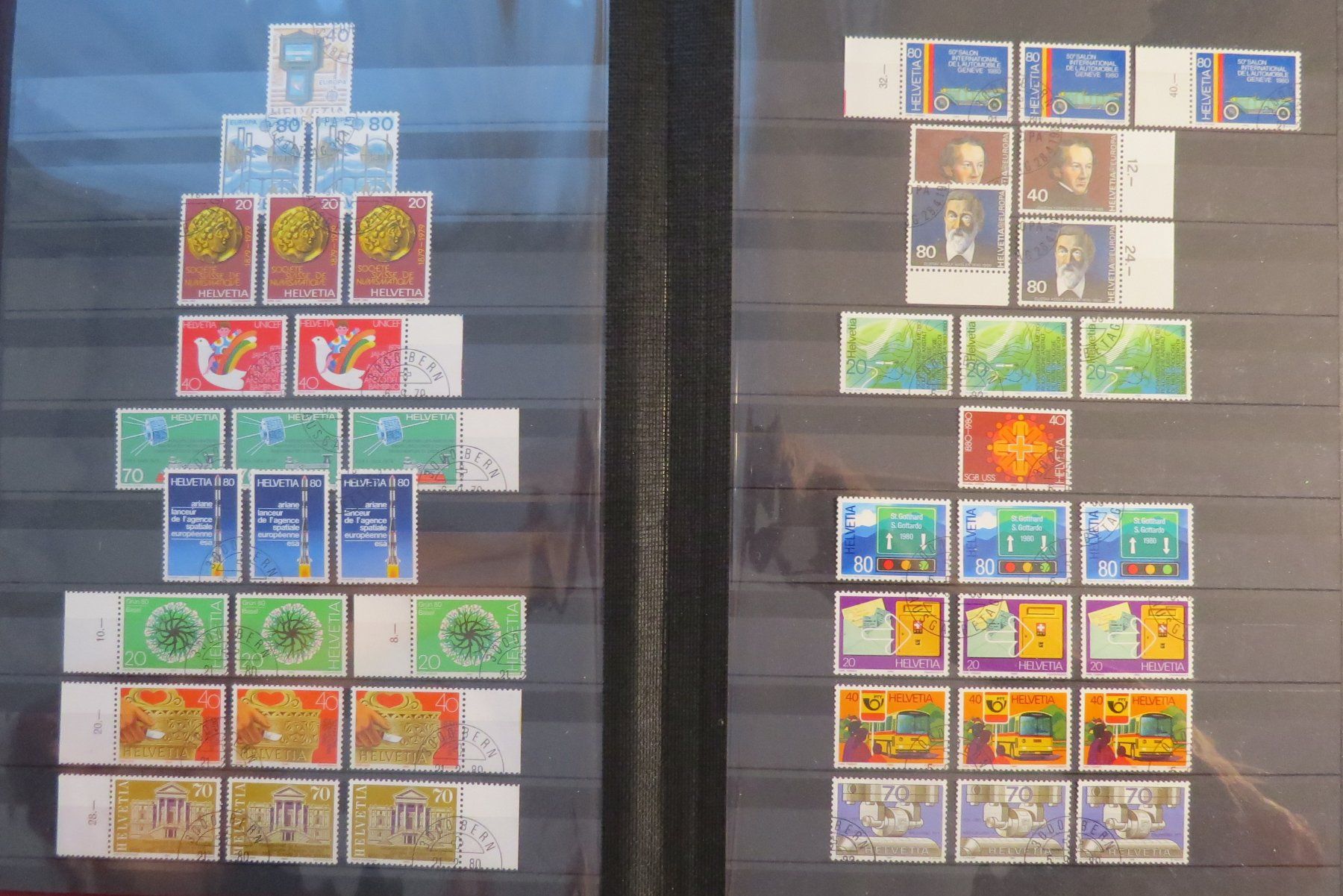 Tutti i francobolli: 18-seitige Doubletten- Sammlung Frei-/Werbemarken 1969-83 – Usato da Brunnen venduto da Kumari 7
