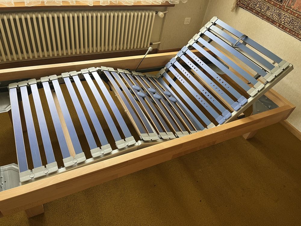 Krankenbett easylift verstellbar195x80 Rahmen Buche 4