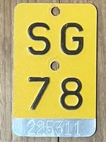SG 78 - TÖFFLINUMMER - MOFASCHILD - PLAQUE DE MOFA - SG 78