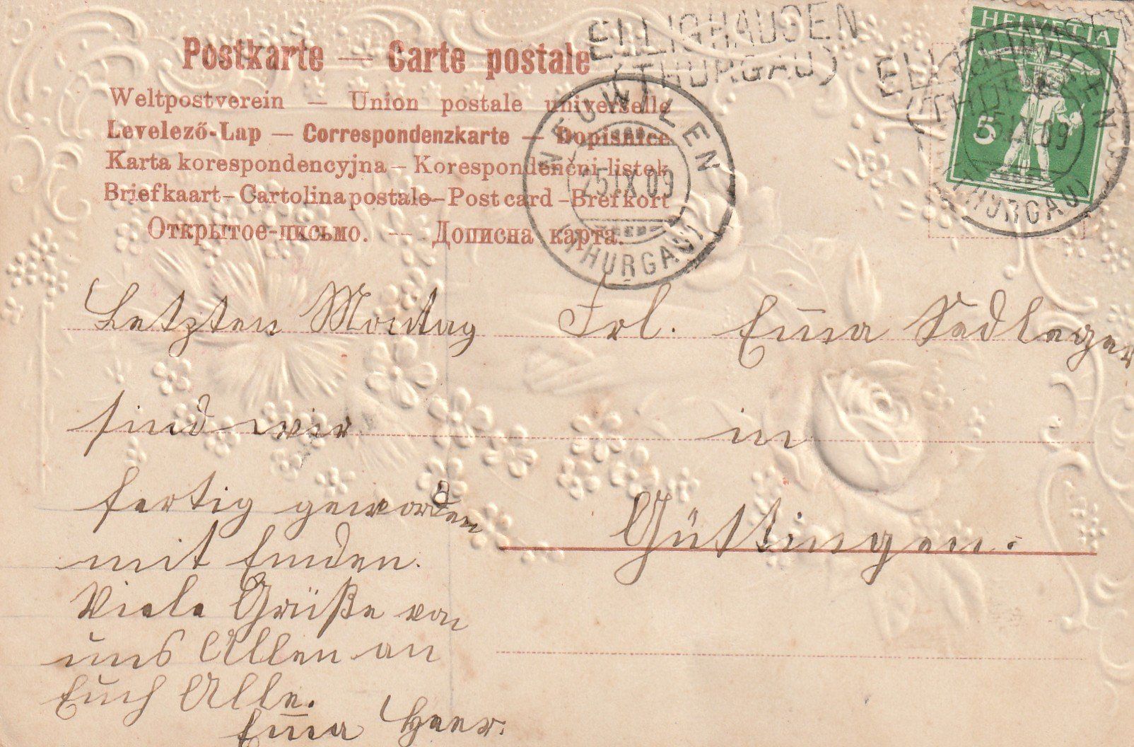 Cartoline postali: Blumen mit Seide – Usato da Rorschacherberg venduto da fratovi2 1