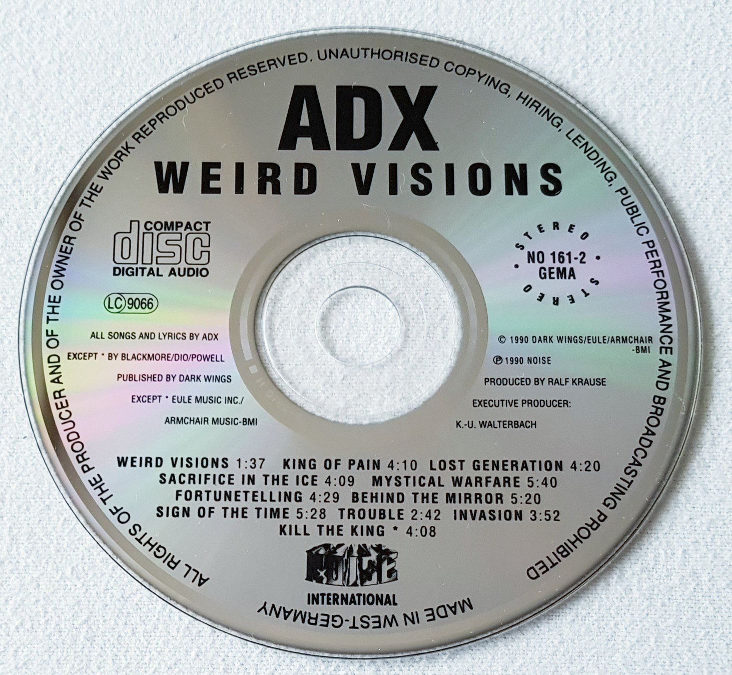 CDs: ADX ‎– Weird Visions - CD - 1990 - First Press - Noise – D'occasion à Uster par Zardodel 2