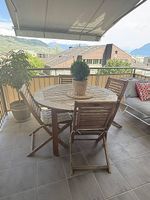 Table de jardin en teck avev 4 chaises