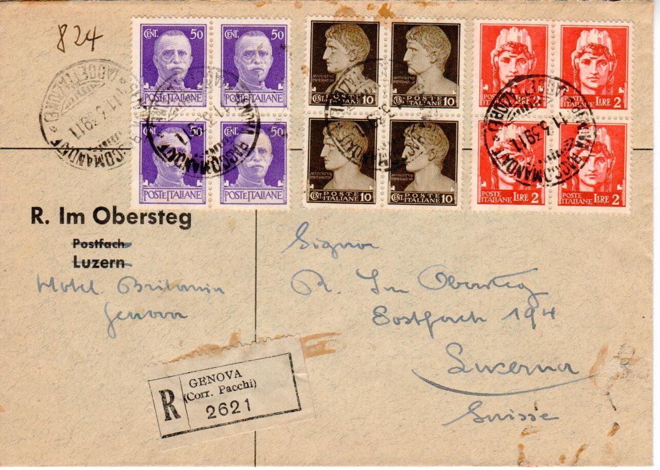 Tutti i francobolli: Brief Italien 1939 – Usato da Wolhusen venduto da Curver9