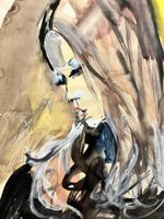 KÜNSTLER UNLESERLICH SIGNIERT AQUARELL