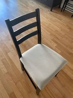 3 Ikea Stühle Schwarz mit beigen Stuhlbezug