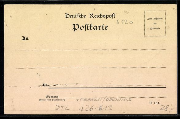 Cartoline postali: Handgemalt: Erbach /Odenwald, Ortspartie – Usato da Berlin venduto da bartko-reher 1