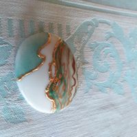 Traumhafte Vintage Brosche, Handarbeit, Unikat, Top!