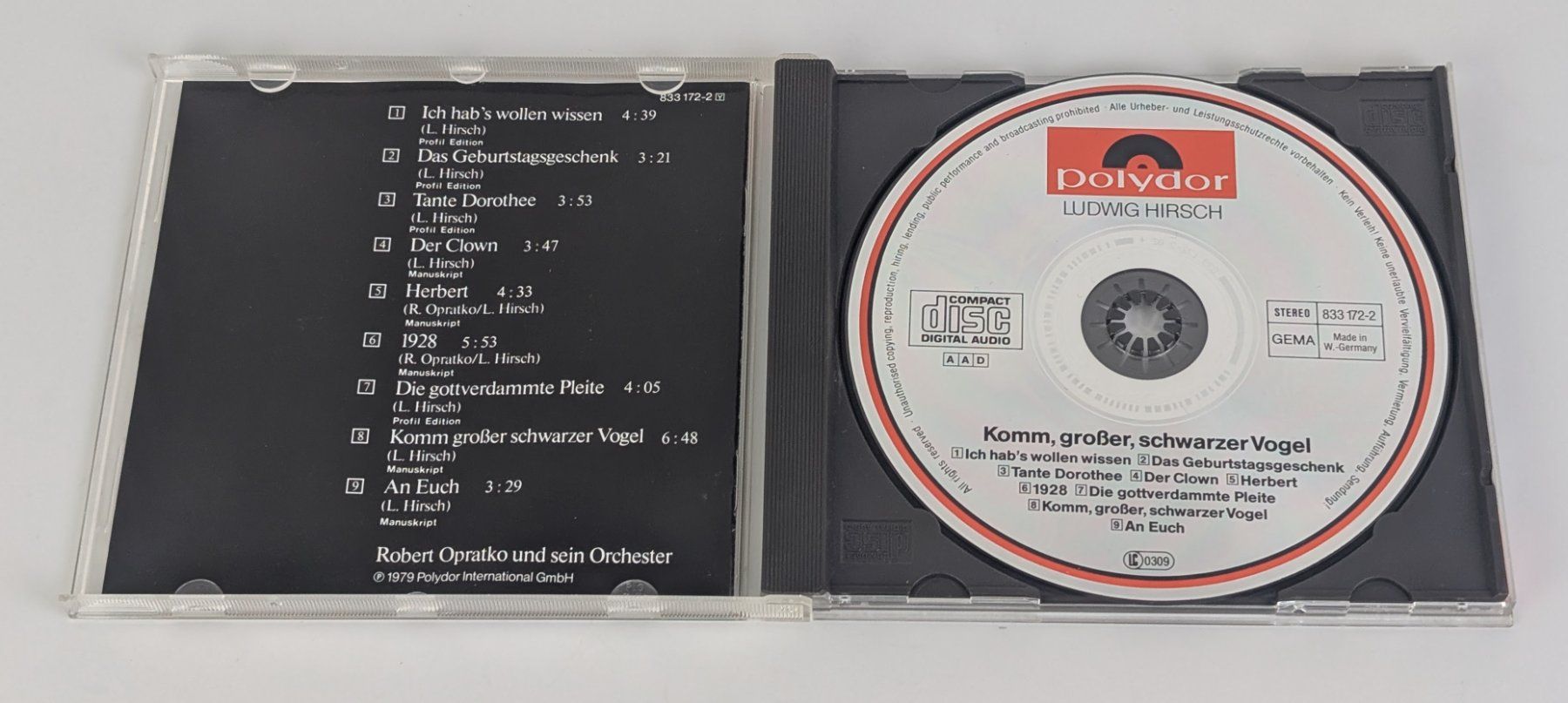 CD: Ludwig Hirsch - Komm grosser schwarzer Vogel, Top – Usato da Zürich venduto da 1.Simon 2
