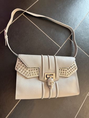 Philipp Plein Tasche Grau Glitzer-Nieten Top Zustand!