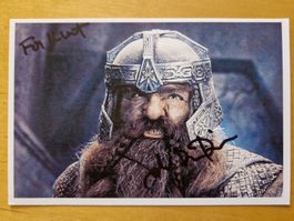 John Rhys-Davies, Original Autogramm auf Foto in Farbe